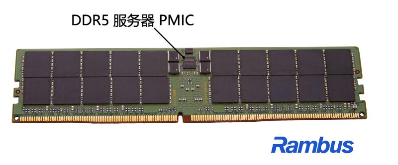 图1：DDR5 RDIMM上的Rambus服务器PMIC